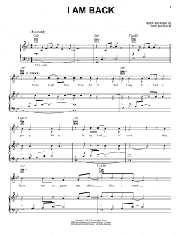 page one of I Am Back (Piano, Vocal & Guitar Chords (Right-Hand Melody))