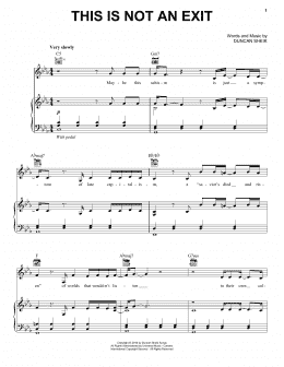 page one of This Is Not An Exit (Piano, Vocal & Guitar Chords (Right-Hand Melody))
