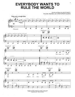 page one of Everybody Wants To Rule The World (Piano, Vocal & Guitar Chords (Right-Hand Melody))