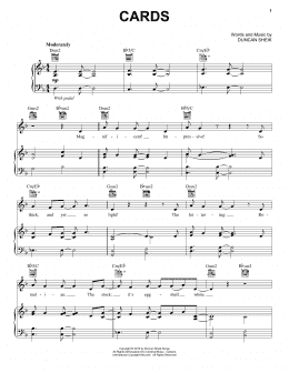 page one of Cards (Piano, Vocal & Guitar Chords (Right-Hand Melody))