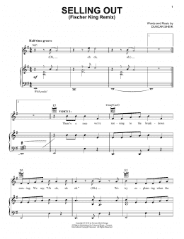 page one of Selling Out (Fischer King Remix) (Piano, Vocal & Guitar Chords (Right-Hand Melody))