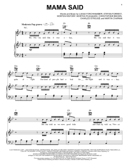 page one of Mama Said (Piano, Vocal & Guitar Chords (Right-Hand Melody))
