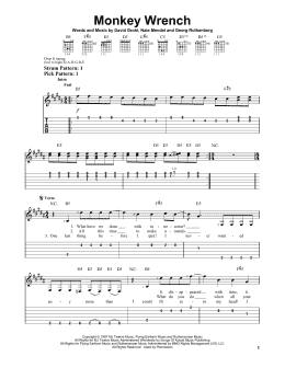 page one of Monkey Wrench (Easy Guitar Tab)
