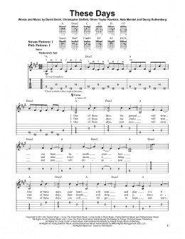 page one of These Days (Easy Guitar Tab)