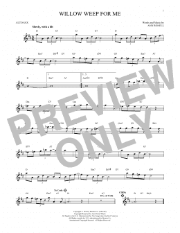 page one of Willow Weep For Me (Alto Sax Solo)