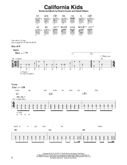 page one of California Kids (Guitar Lead Sheet)