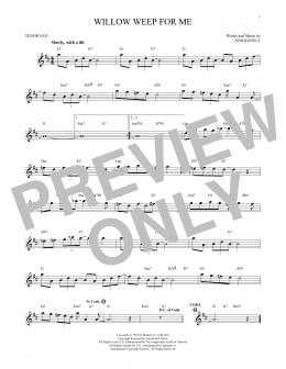 page one of Willow Weep For Me (Tenor Sax Solo)