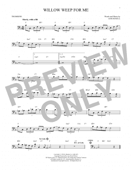 page one of Willow Weep For Me (Trombone Solo)