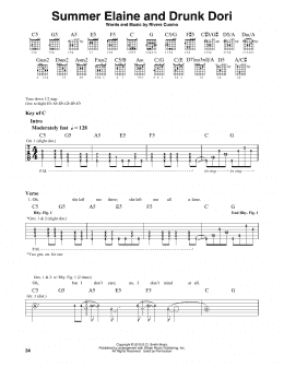 page one of Summer Elaine And Drunk Dori (Guitar Lead Sheet)
