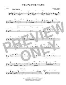 page one of Willow Weep For Me (Viola Solo)