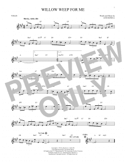 page one of Willow Weep For Me (Violin Solo)