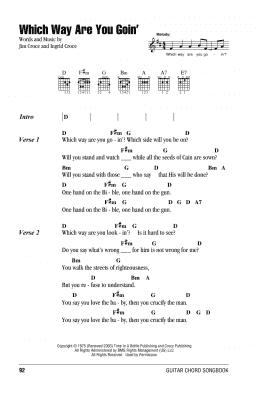 page one of Which Way Are You Goin' (Guitar Chords/Lyrics)
