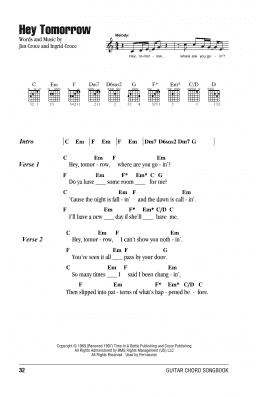 page one of Hey Tomorrow (Guitar Chords/Lyrics)