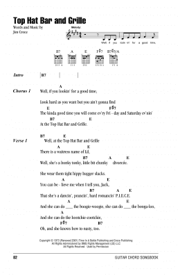 page one of Top Hat Bar And Grille (Guitar Chords/Lyrics)