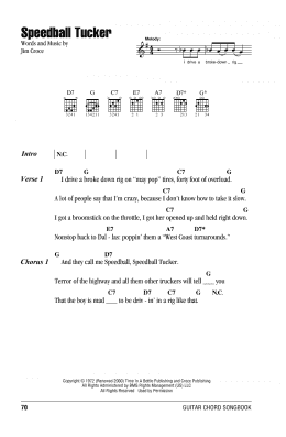 page one of Speedball Tucker (Guitar Chords/Lyrics)