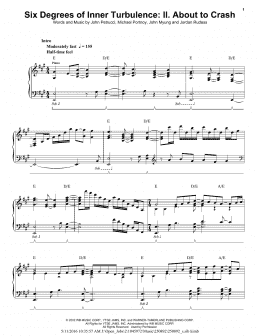 page one of Six Degrees Of Inner Turbulence: II. About To Crash (Piano & Vocal)
