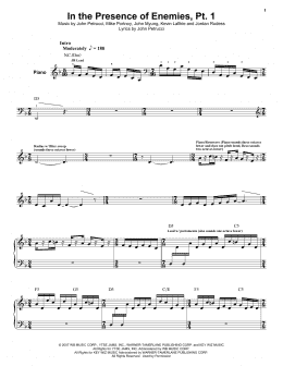 page one of In The Presence Of Enemies - Part 1 (Piano & Vocal)