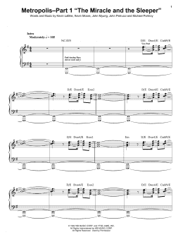 page one of Metropolis-Part 1 "The Miracle And The Sleeper" (Piano & Vocal)