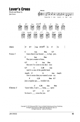 page one of Lover's Cross (Guitar Chords/Lyrics)
