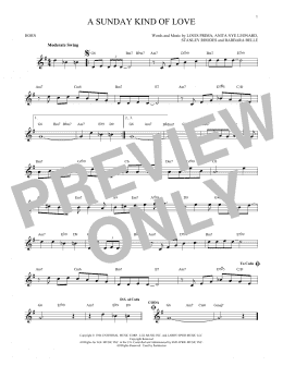 page one of A Sunday Kind Of Love (French Horn Solo)