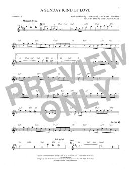 page one of A Sunday Kind Of Love (Tenor Sax Solo)