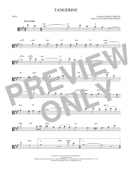 page one of Tangerine (Viola Solo)
