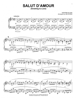 page one of Salut D'amour (Greeting To Love) (Piano Solo)