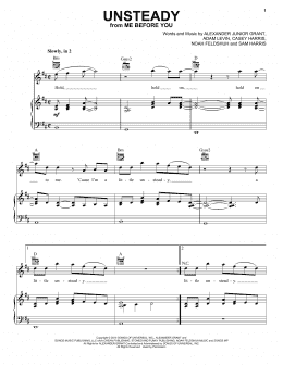 page one of Unsteady (Piano, Vocal & Guitar Chords (Right-Hand Melody))