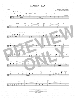 page one of Manhattan (Viola Solo)