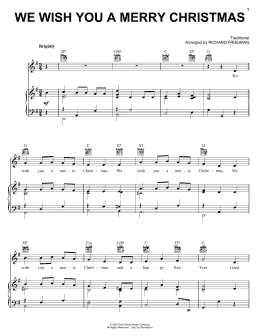 page one of We Wish You A Merry Christmas (Piano, Vocal & Guitar Chords (Right-Hand Melody))