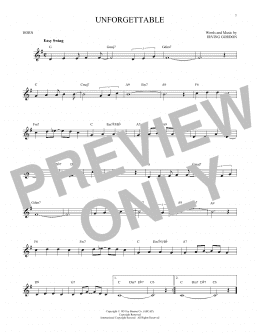 page one of Unforgettable (French Horn Solo)