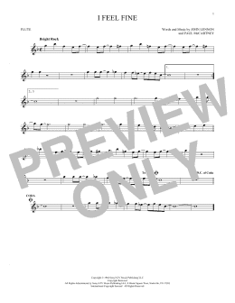 page one of I Feel Fine (Flute Solo)