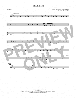 page one of I Feel Fine (Trumpet Solo)