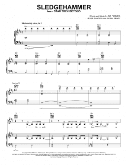 page one of Sledgehammer (Piano, Vocal & Guitar Chords (Right-Hand Melody))