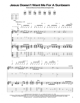 page one of Jesus Doesn't Want Me For A Sunbeam (Guitar Tab)