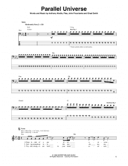 page one of Parallel Universe (Bass Guitar Tab)