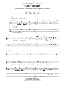 page one of Scar Tissue (Guitar Tab)