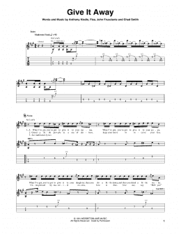 page one of Give It Away (Guitar Tab)