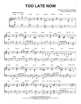 page one of Too Late Now [Jazz version] (arr. Brent Edstrom) (Piano Solo)