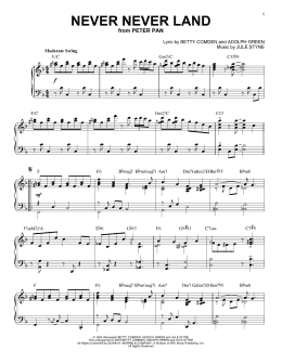 page one of Never Never Land [Jazz version] (arr. Brent Edstrom) (Piano Solo)