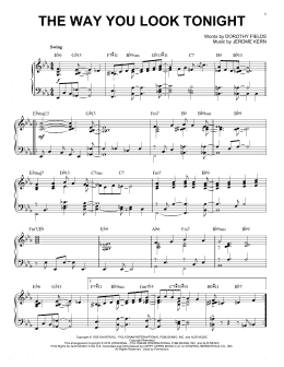 page one of The Way You Look Tonight [Jazz version] (arr. Brent Edstrom) (Piano Solo)