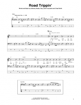 page one of Road Trippin' (Bass Guitar Tab)