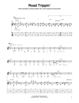 page one of Road Trippin' (Guitar Tab)