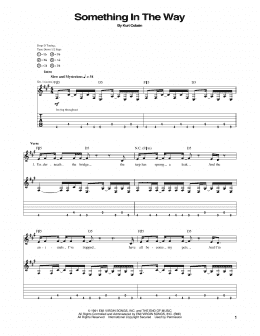 page one of Something In The Way (Guitar Tab)