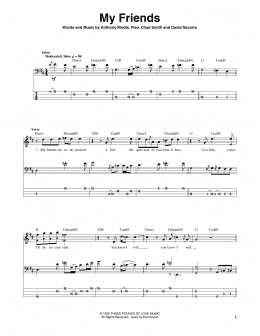 page one of My Friends (Bass Guitar Tab)