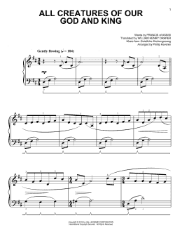 page one of All Creatures Of Our God And King [Classical version] (arr. Phillip Keveren) (Easy Piano)