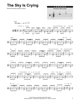 page one of The Sky Is Crying (Drums Transcription)