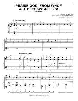 page one of Praise God, From Whom All Blessings Flow [Classical version] (arr. Phillip Keveren) (Easy Piano)