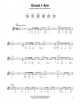 page one of Great I Am (Easy Guitar)