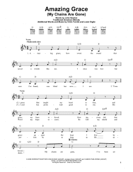 page one of Amazing Grace (My Chains Are Gone) (Easy Guitar)